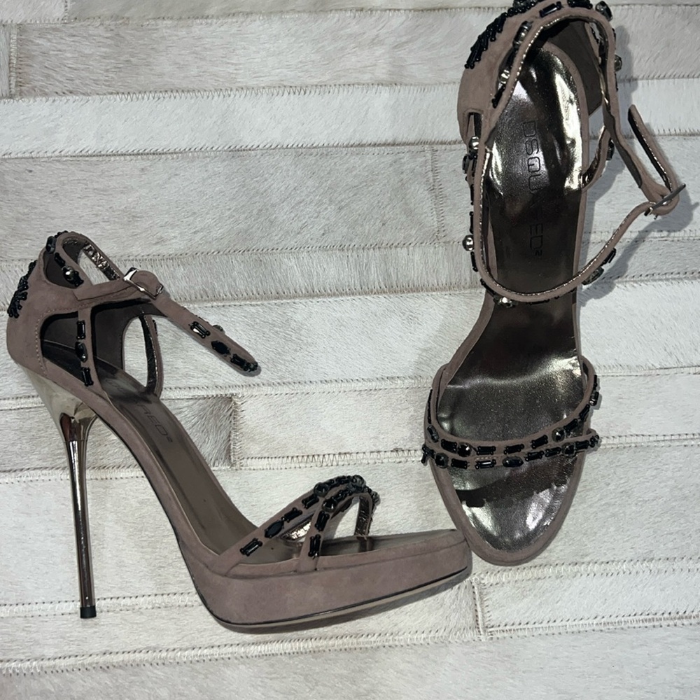 Dsquared Elegant Taupe Stiletto Heels
